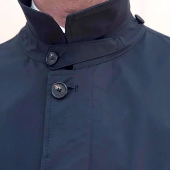 Manto Italy Packable Rain Jacket Lightweight Navy Blue Size US XL or 42 NEW NWT - Picture 2 of 16